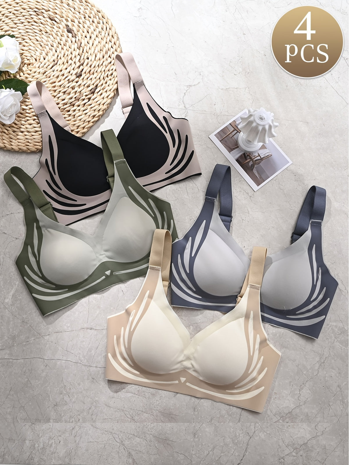 đă4 db-os csomagăNĆi egyrĂ©szes vezetĂ©k nĂ©lkĂŒli melltartĂłâ€ïžă40-85 kgă