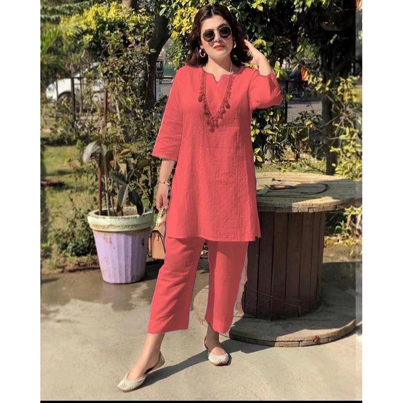 【40-100KG】 2025 nowy wiosenny temperament/garnitur dojeżdżający do pracy bawełna i len