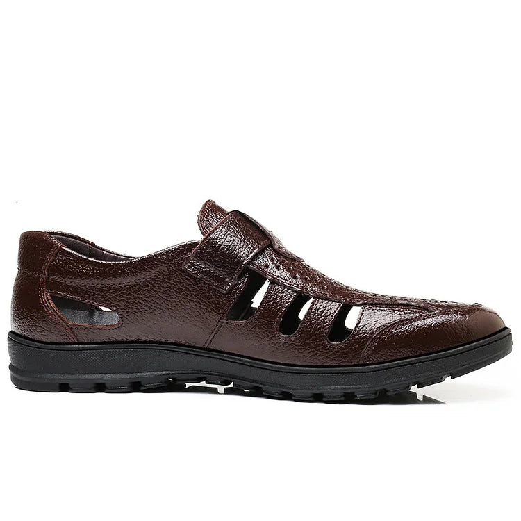 【39-44】👍Nowe męskie letnie, oddychające, skórzane sandały