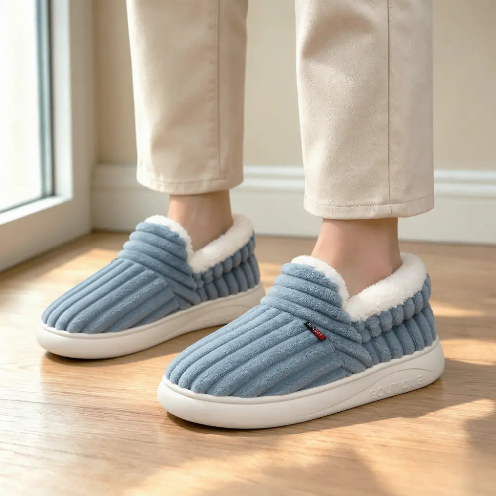 【36-47】Nowe damskie buty zimowe – ocieplane, grube, domowe, ciepłe, wsuwane, stylowe kapcie