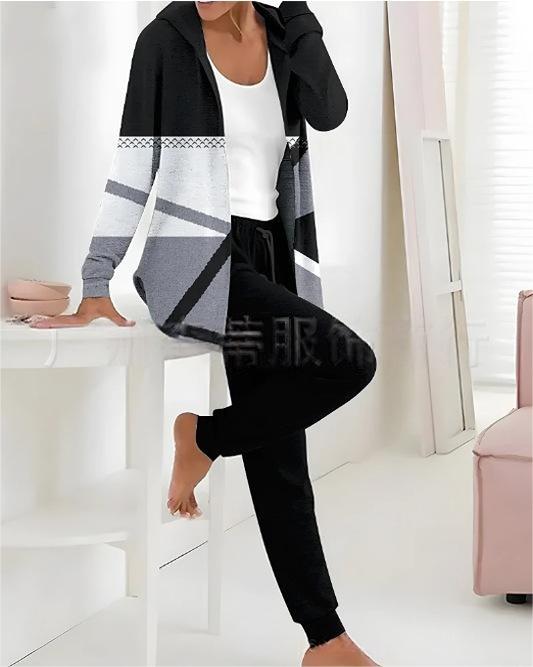 š„ćS-3XLćš„Jesienno-zimowy damski dwuczÄÅciowy garnitur z nadrukiem, spodnie z dÅugim rÄkawem