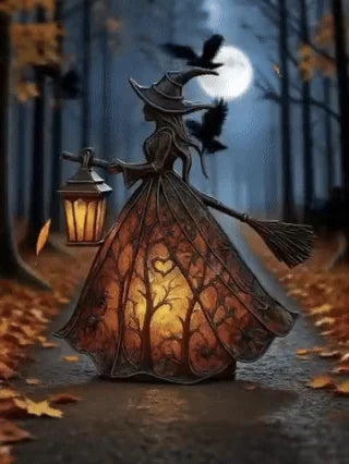 🧙♀️Halloweeni boszorkánylámpa, ijesztő gótikus lámpás dekoráció, egyedi dekoratív figura asztali lámpához, lábon álló éjszakai fény, alkalmas otthonra, verandára, irodába, partidekorációként, Halloweennek és ajándéknak is használható.