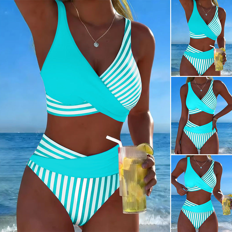 🏖️【S–3XL】🤩 Nová souprava s potištěnými plavkami, rychleschnoucí a prodyšný materiál, přiléhavá a stylová