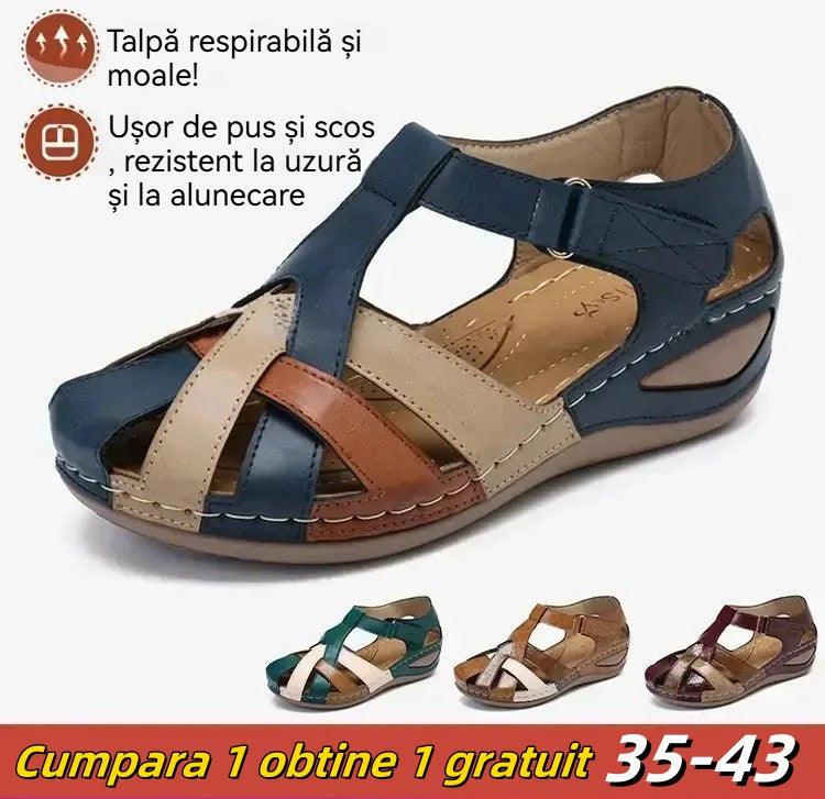 🩰【Najlepiej sprzedające się buty damskie w nowym stylu】【35-43】Wygodne damskie sandały rzymskie wykonane z miękkiej skóry