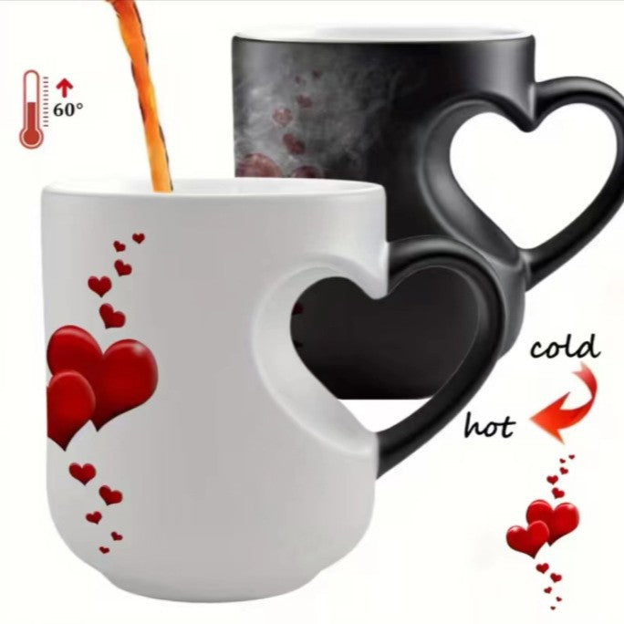 đąđą50% kedvezmĂ©ny!!! â° Valentin-napi kerĂĄmia bögre szĂv alakĂș, szĂnĂ©t vĂĄltoztatĂł fĂŒllelđâš