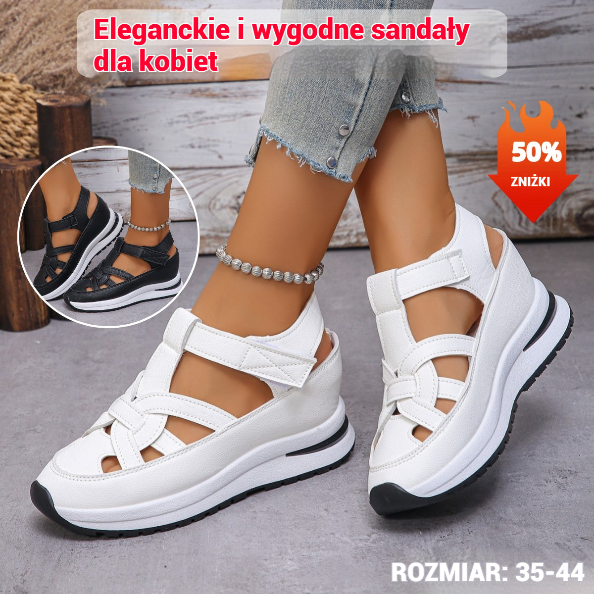 đžă35-44ă2025 Stylowe i wygodne damskie sandaĆy wykonane z prawdziwej skĂłry