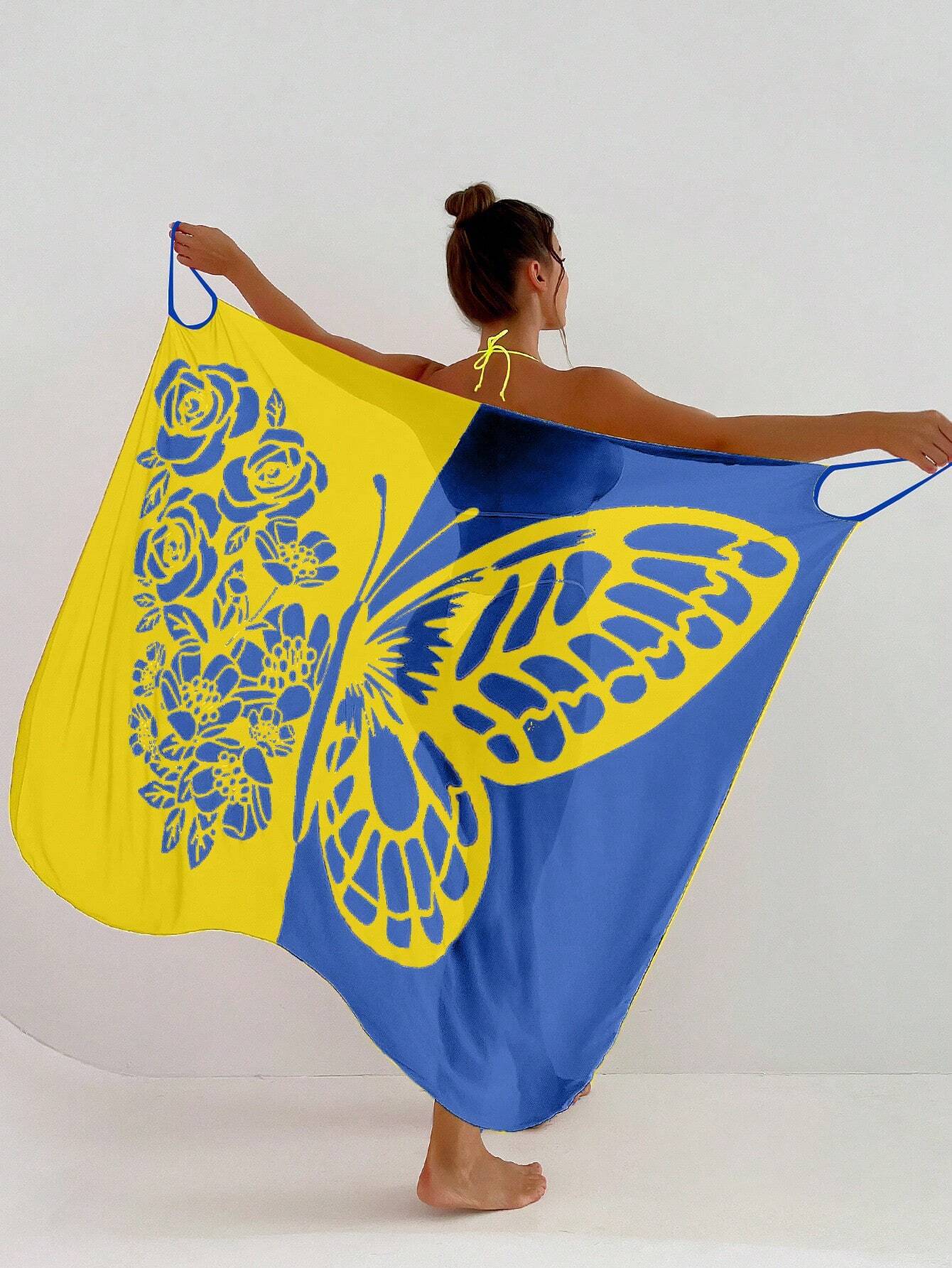 ✨【Nowy produkt ze zniżką】🦋🦋Nowe damskie szyfonowe narzutki przeciwsłoneczne z nadrukiem motyli na plażę 2025