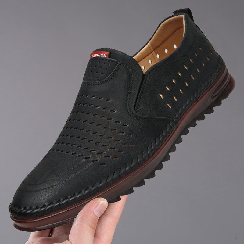 【39-44】2026 Zapatos casuales de cuero genuino hechos a mano para exteriores para hombres