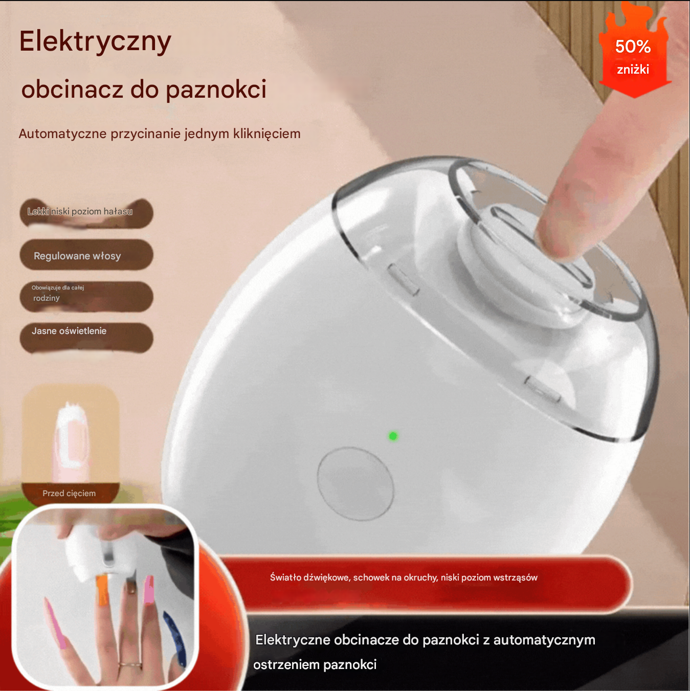 💅 Kup 1, a 1 dostaniesz gratis! ✨ Automatyczny pilnik do paznokci, bezpieczna i delikatna pielęgnacja paznokci 👶🔧