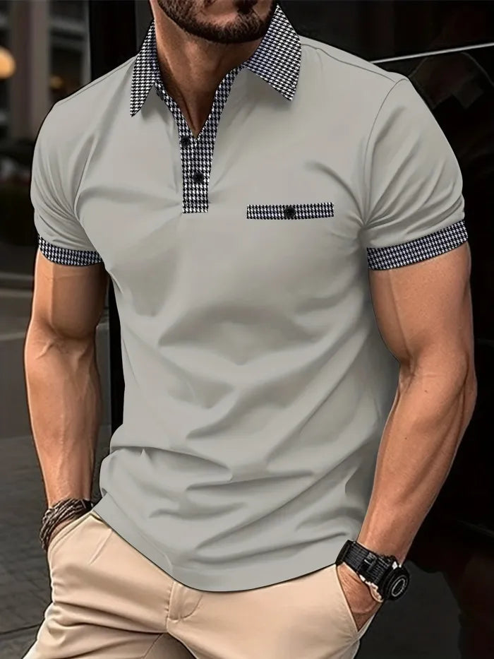 Ograniczony czas 50% zniżki💥👔【S-3XL】Męska letnia koszulka polo z guzikami w blokach kolorów