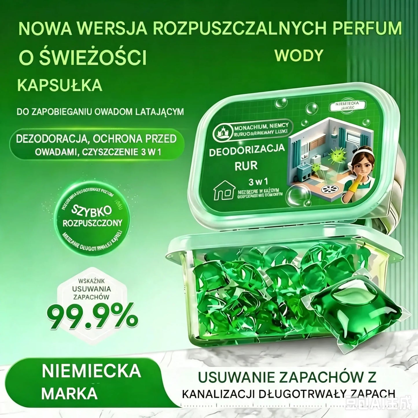 Dwa opakowania (100 tabletek) 🔥🎉 Kapsułki z bioenzymami do usuwania zapachów z kanalizacji.