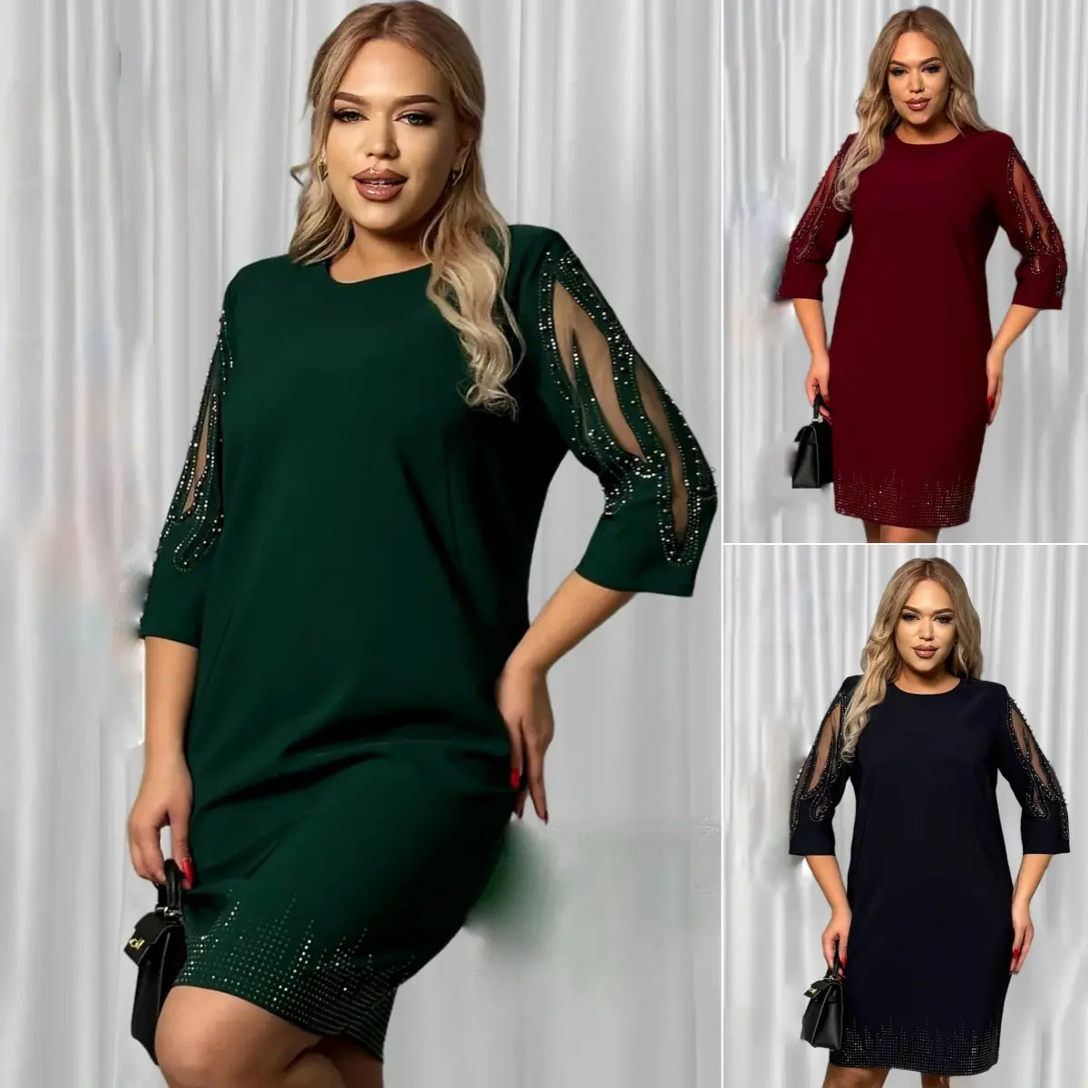 👗【S-5XL】Nowa koronkowa sukienka patchworkowa w dużym rozmiarze – kup jedną, a drugą dostaniesz za pół ceny