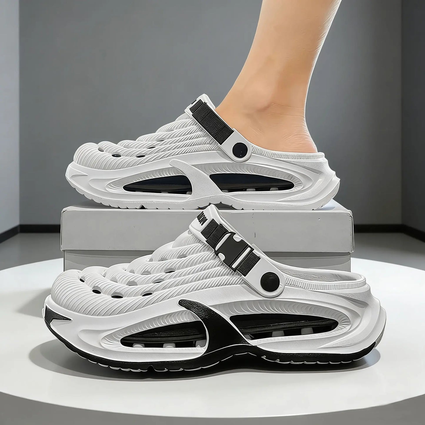 👟50% ZNIŻKI🌬️Męskie sandały wielofunkcyjne 2 w 1: gruba podeszwa EVA, antypoślizgowe, niezwykle lekkie i oddychające🏃‍♂️