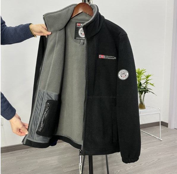 🏆💥【Oferta por tiempo limitado】Pánská silná sametová fleecová bunda, podzim a zima, teplá, lehká, velká velikost