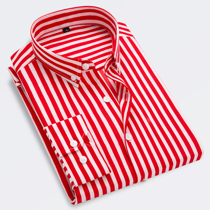 🔥👕【M-5XL】Męska koszula biznesowa w paski z długim rękawem 2025