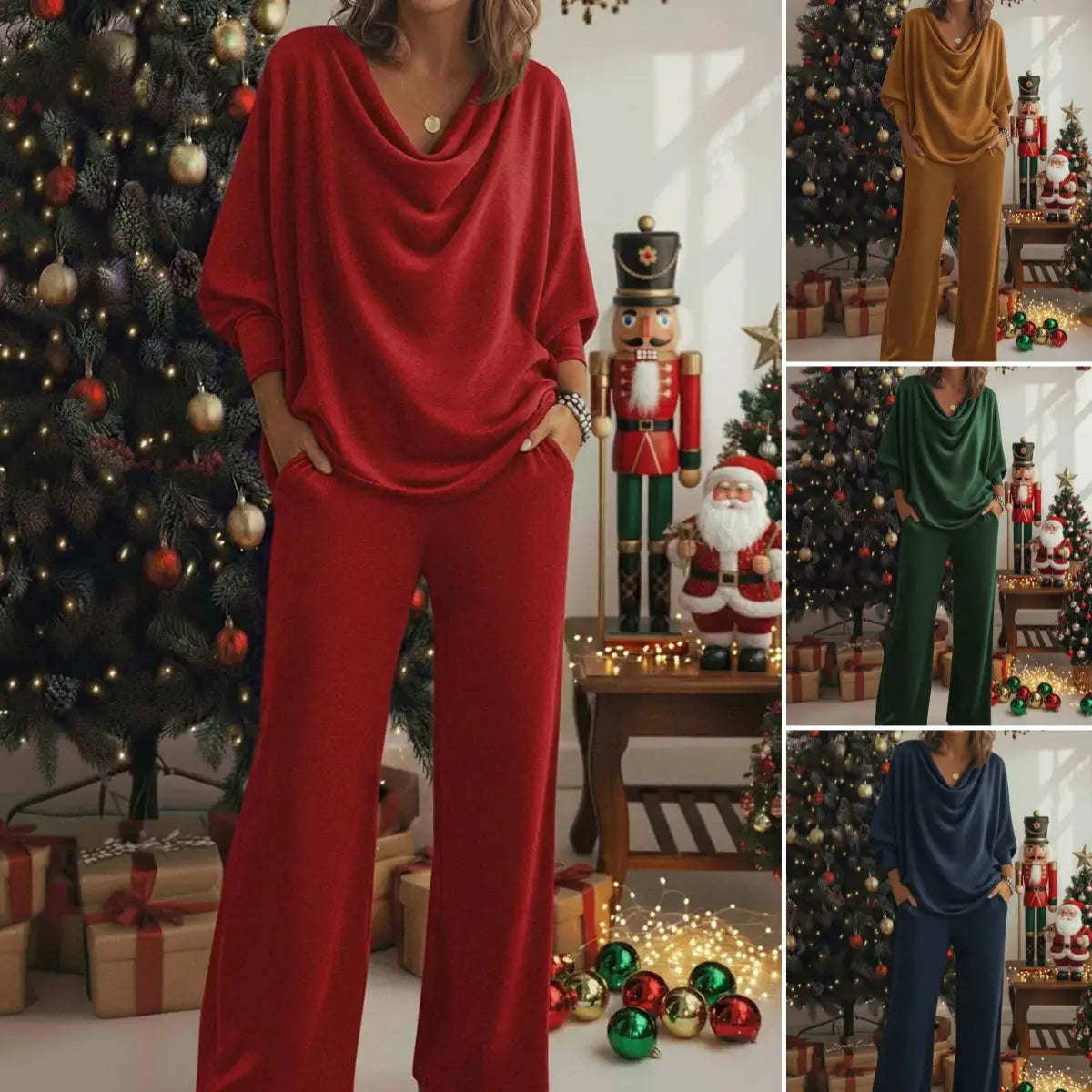 📢📢50% zniżki 【S-3XL】Elegancki dwuczęściowy komplet: aksamitny top + spodnie casualowe