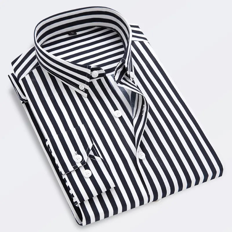 🔥👕【M-5XL】Męska biznesowa koszula w paski z długim rękawem 2026