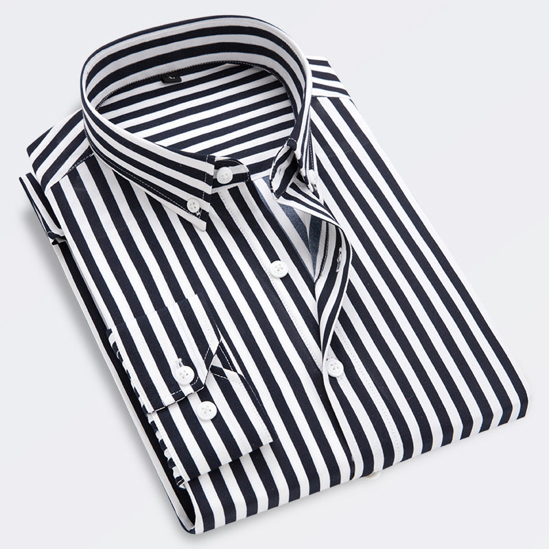🔥👕【M-5XL】Męska koszula biznesowa w paski z długim rękawem 2025