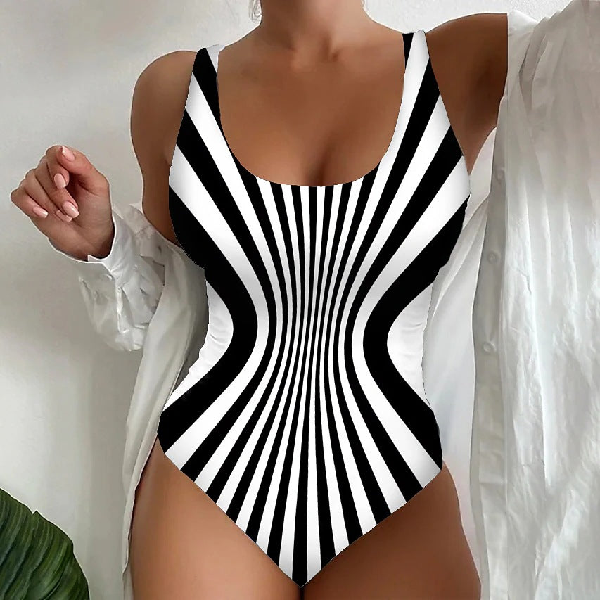 【🔥Hot Sale🔥】【😍S~6XL】Sexy egyrészes csíkos fürdőruha🩱 karcsúsító és karcsúsító