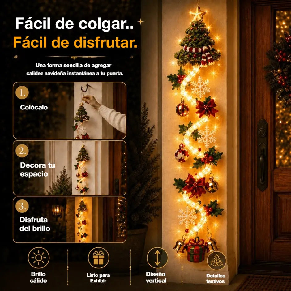 🎄🎃¡Último día, 50% de descuento! 🎅Decoraciones navideñas para puertas con luces