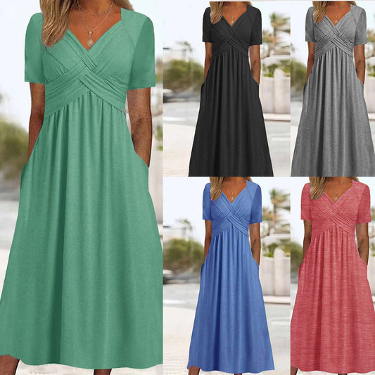 🔥🔥【Super rabat】【S-5XL】Nowa bawełniana sukienka midi casualowa