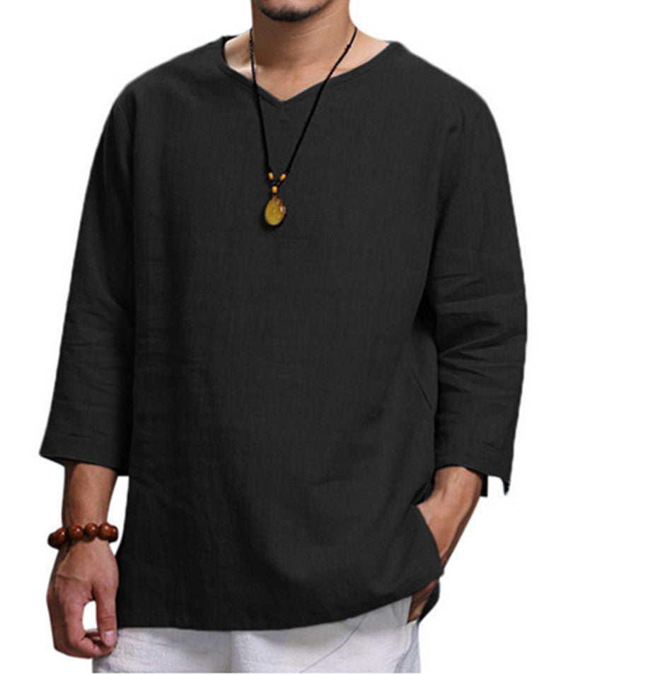 🌿👔【M-4XL】💖2025 nowa męska oddychająca bawełniana i lniana koszula casualowa, prosta i stylowa, wygodna i oddychająca
