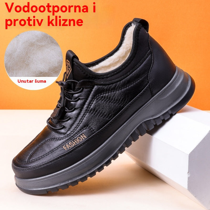 ⛄🔥【39-45】2025 Pánské zimní volnočasové sportovní boty, pravá kůže, voděodolné, měkká podešev a samet, nové