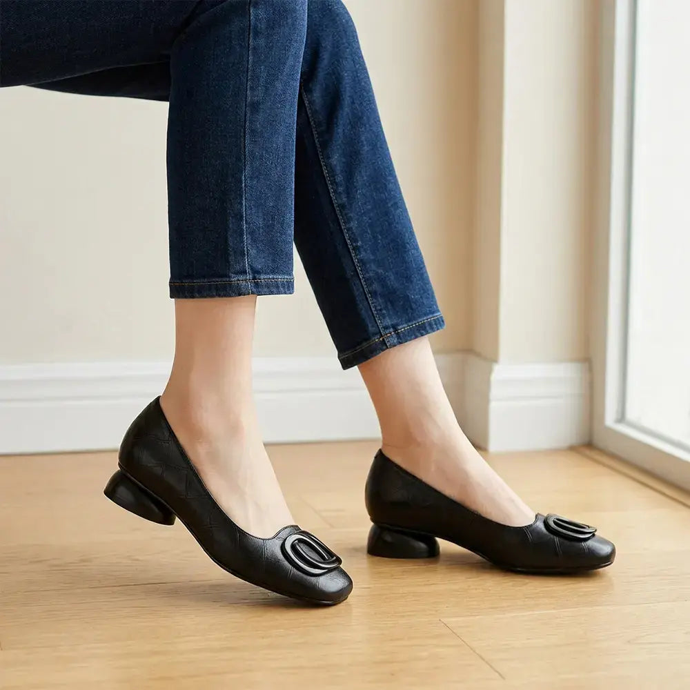 👡Damskie, francuskie, retro, płaskie buty Mary Jane – z okrągłym noskiem i niskim wycięciem – w stylu retro, wygodne i codzienne