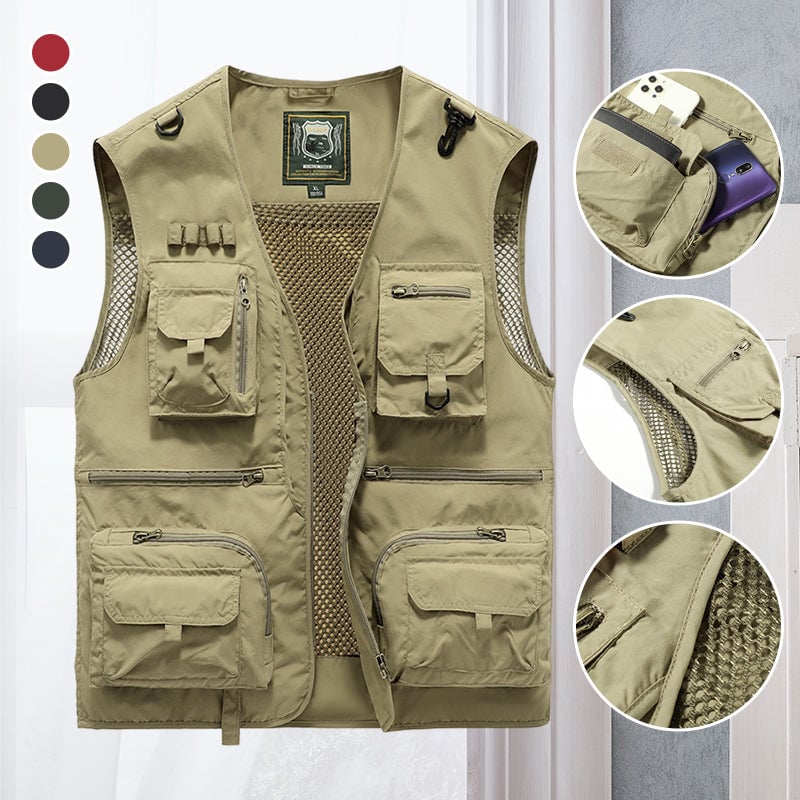 💥【SLEVA 80 %】【S-6XL】Vícekapsová vesta na léto pro venkovní práci
