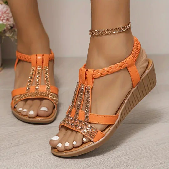 【🏆Nejprodávanější produkt】👡【34-43】2025 Dámské kamínkové sandály
