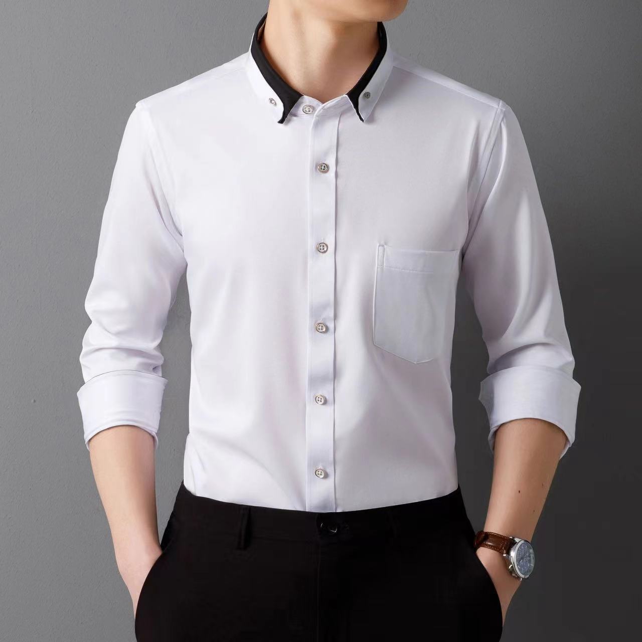 【S-4XL】👕2025 nowa, oddychająca męska koszula biznesowa na co dzień