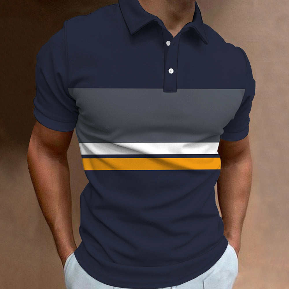🔥【50% zniżki na jedną sztukę】👔【S-6XL】Nowa, letnia męska koszulka POLO w paski z nadrukiem 3D