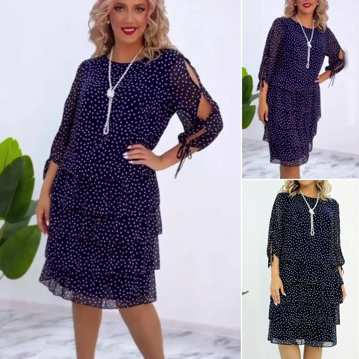 【50% zniżki】🛒【S-5XL】2026 Nowa elegancka luźna sukienka w groszki, wygodna i swobodna