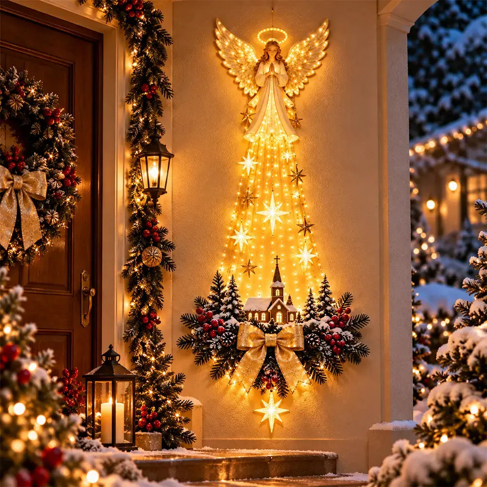 💡✨Světelná nástěnná dekorace s vánoční scénou