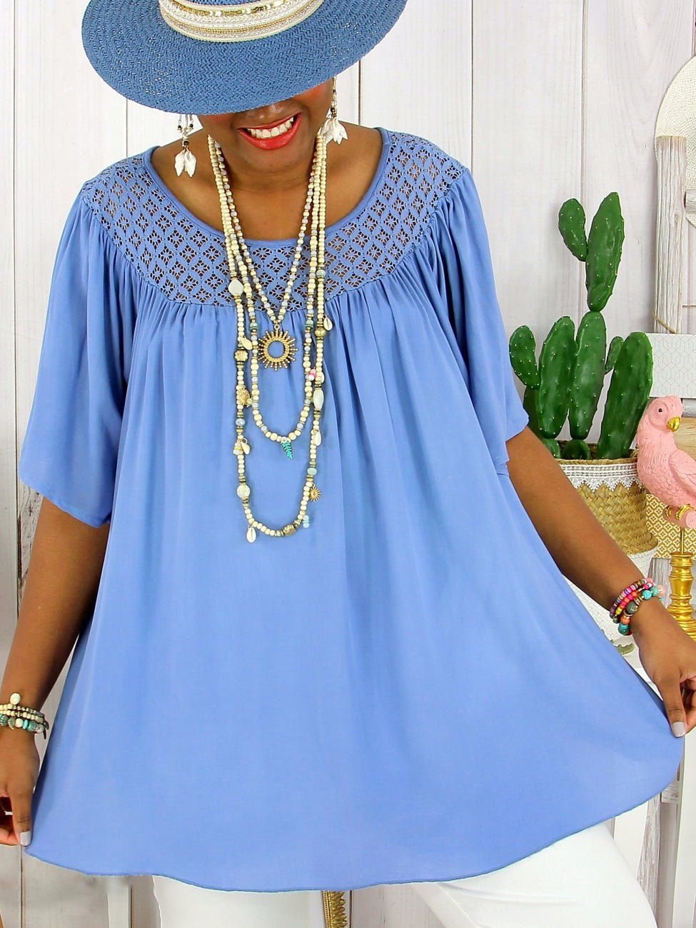 💐💐【XL-8XL】👚Nowy wiosenny luźny koronkowy top – plus size i wyszczuplający