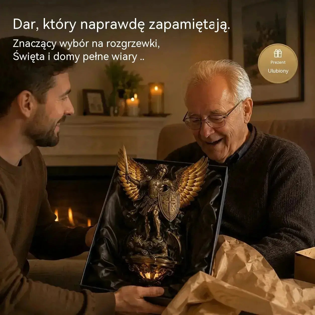 【50% OFF】Lampa ścienna Anioł Stróż św. Michała