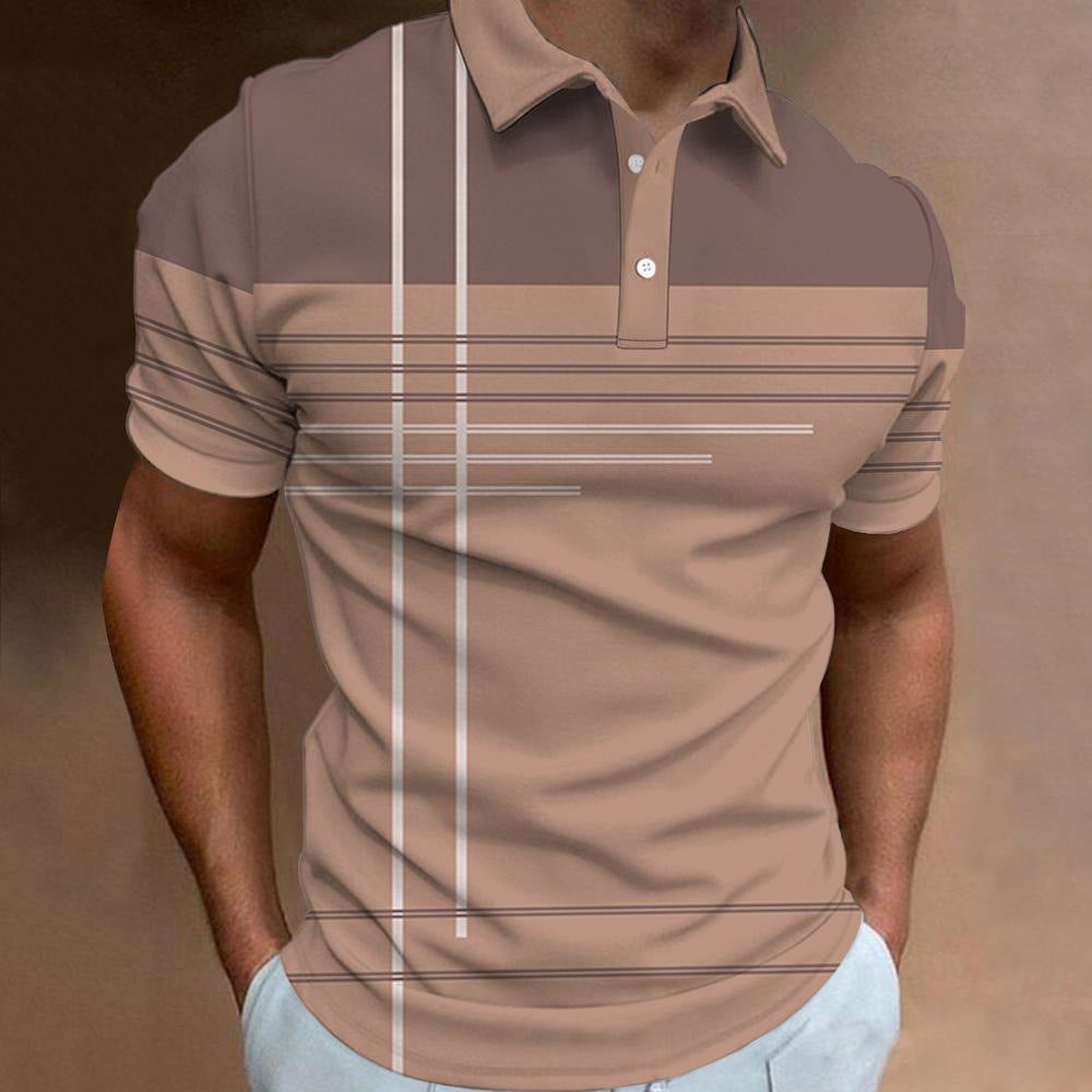 🔥【50% zniżki na jedną sztukę】👔【S-6XL】Nowa, letnia męska koszulka POLO w paski z nadrukiem 3D