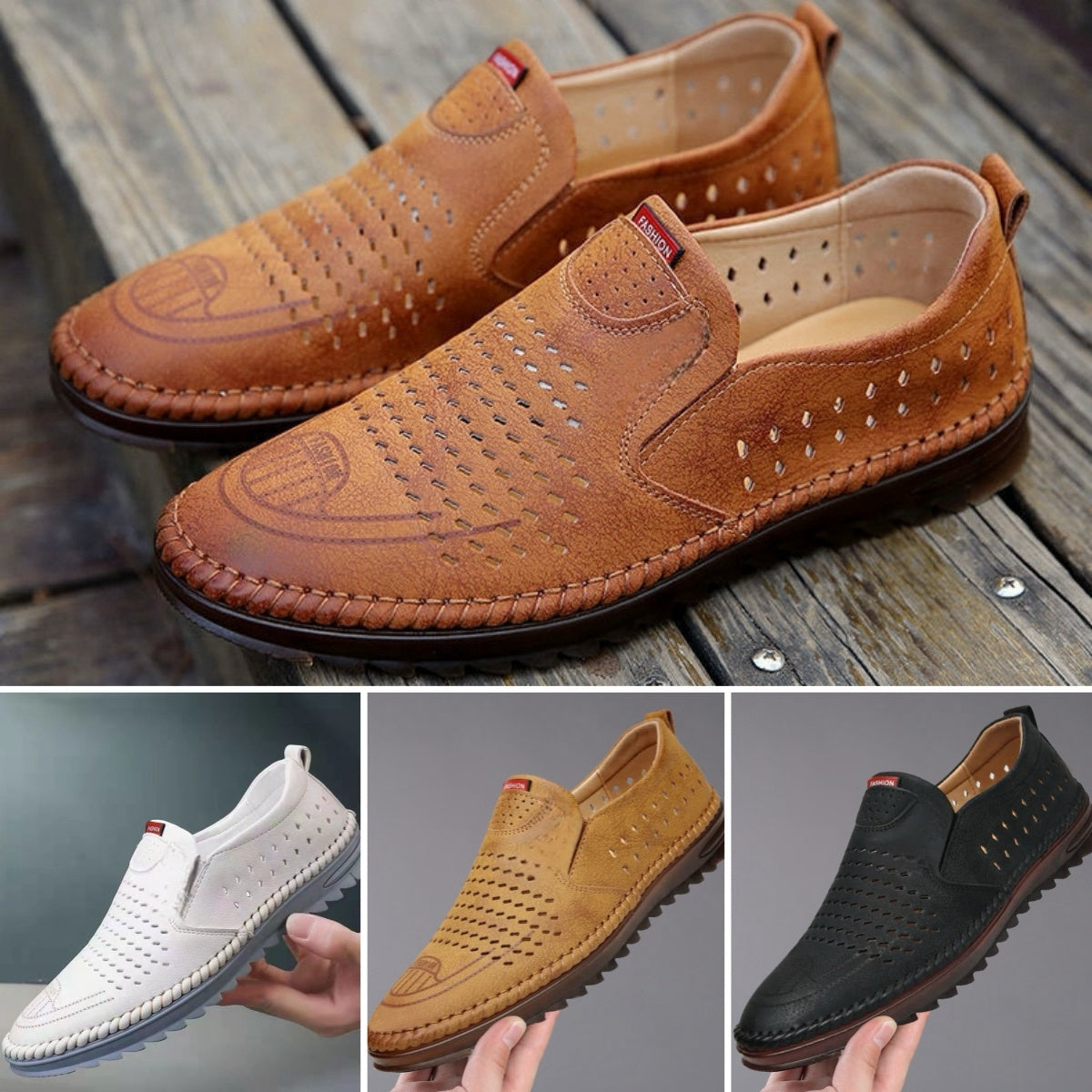 【39-44】2026 Zapatos casuales de cuero genuino hechos a mano para exteriores para hombres