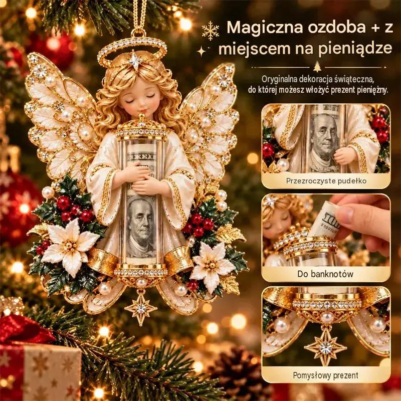 🎁Zestaw 5-częściowy, cena 129 zł✨ Świąteczna ozdoba w kształcie anioła (może służyć również jako opakowanie na prezent pieniężny)