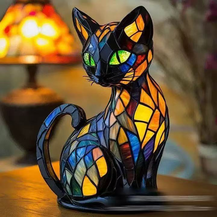 ✨✨Pryskyřičné ozdoby, LED noční světlo, umění, zvířecí figurka, kreativní dekorace do kanceláře, domů, vypínač s USB portem