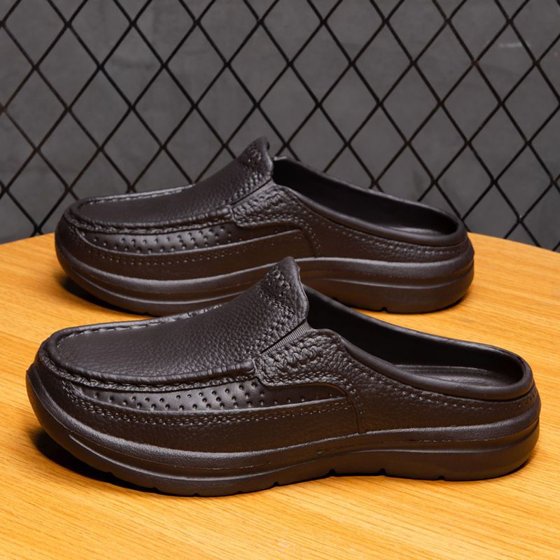 🔥👞【39-45】Új stílusú, kényelmes és légáteresztő valódi bőrből készült, kézzel készített férfi papucs