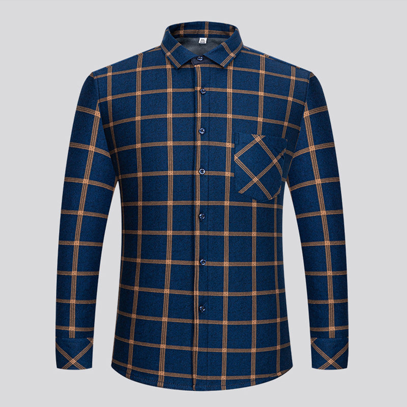 🔥🔥👔【L-5XL】Hřejivá košile s dlouhým rukávem na podzim a zimu