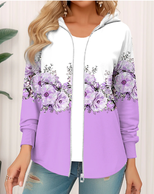 🔥🥰 [S-3XL] 2026 Nowa kurtka z kapturem z nadrukiem na jesień/zimę – swobodna i stylowa