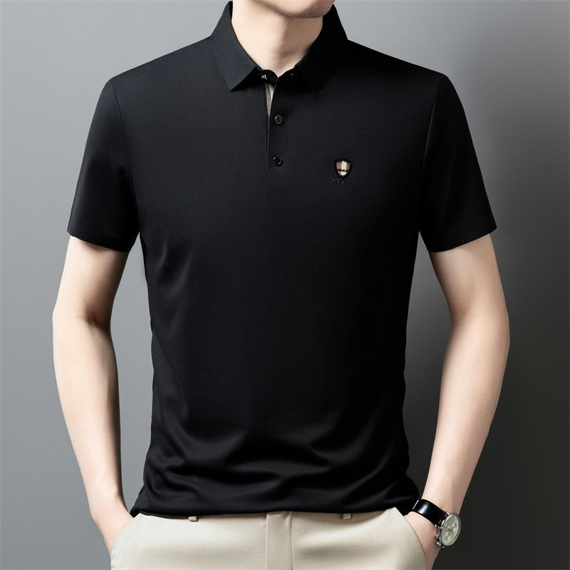 ✨✨【M-4XL】2026 Lodowa jedwabna koszulka polo z półrękawkiem na co dzień