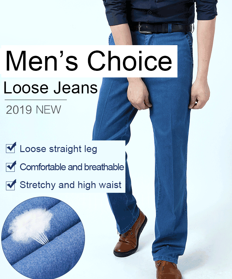 🙋‍♂️👖 Nowe męskie elastyczne, oddychające jeansy z wysokim stanem
