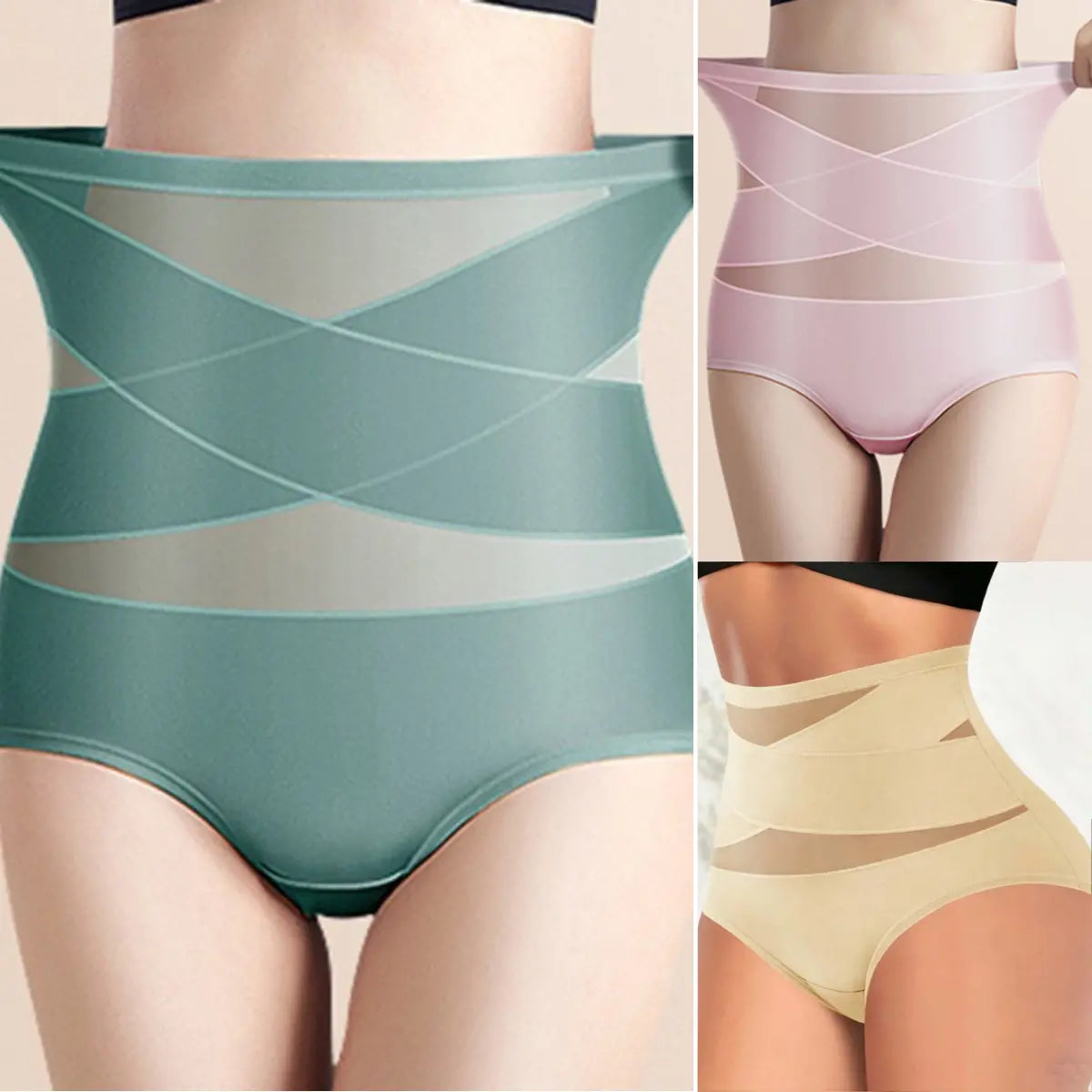 🔥 Majtki damskie z wysokim stanem plus size – krzyżowy fason, modelowanie brzucha i wygodne dopasowanie ✨-druga sztuka za pół ceny