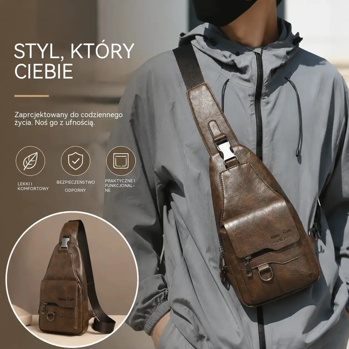 🎒 Wodoodporna torba na ramię w stylu retro, wykonana z prawdziwej skóry: niezbędny element wyposażenia na codzienne dojazdy do pracy.