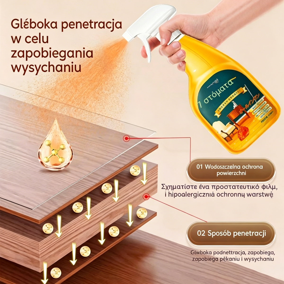 🔥Hit Sprzedaży 【Rabat 50%】🔥✨Wysokowydajny spray do czyszczenia i wybielania drewna