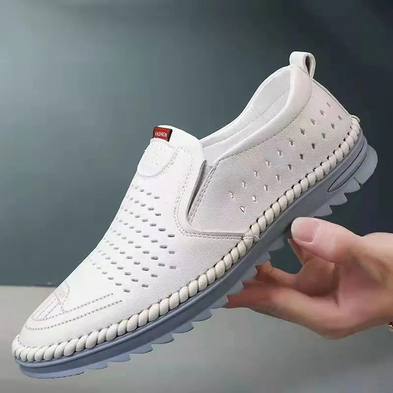 【39-44】2026 Zapatos casuales de cuero genuino hechos a mano para exteriores para hombres