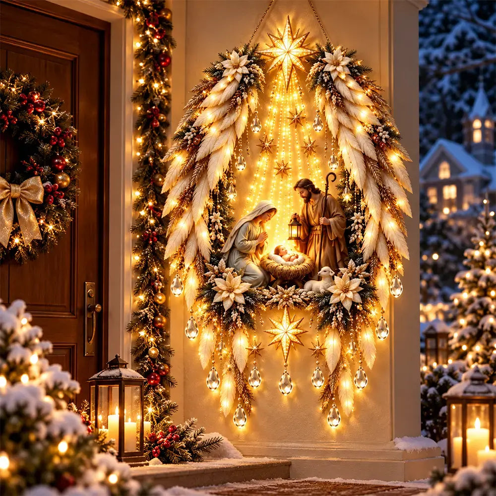 ✨🕯️ Podświetlana szopka ścienna | Szopka z oświetleniem LED | Świąteczna dekoracja domu 🏠